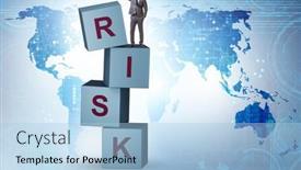  Presentation with risk management - PPT layouts with risk-management-concept-with-businessman background and a light blue colored foreground