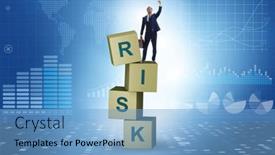  Presentation with risk management - PPT theme with risk-management-concept-with-businessman background and a light blue colored foreground