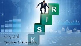  Presentation with risk management - Slide deck with risk-management-concept-with-businessman background and a light blue colored foreground