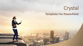  Presentation with construction management - Cool new presentation theme with umbrella logo template abstract business backdrop and a sky blue colored foreground