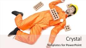  Presentation with history earth globe isolated white - Beautiful PPT layouts featuring risk management construction - injured worked isolated on white backdrop and a  colored foreground