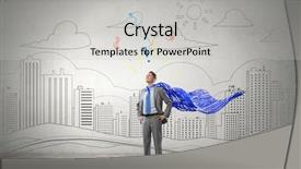  Presentation with confident - Audience pleasing slide deck consisting of risk management construction - young confident super businessman backdrop and a  colored foreground