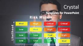  Presentation with impact - PPT theme consisting of risk-matrix-concept-with-impact background and a dark gray colored foreground