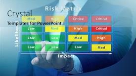  Presentation with matrix - Slide set with risk-matrix-concept-with-impact background and a light blue colored foreground