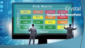  Presentation with impact - Amazing presentation design having risk-matrix-concept-with-impact backdrop and a teal colored foreground
