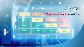  Presentation with matrix - Slide deck with risk-matrix-concept-with-impact background and a light blue colored foreground