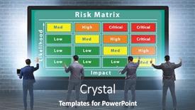  Presentation with impact - Presentation design featuring risk-matrix-concept-with-impact background and a ocean colored foreground