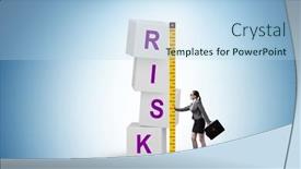  Presentation with risk assessment - PPT theme consisting of risk-measurement-and-assessment-concept background and a light blue colored foreground