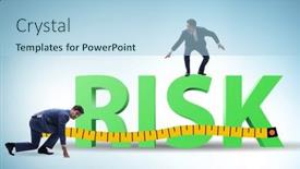  Presentation with risk assessment - PPT theme enhanced with risk-measurement-and-assessment-concept background and a light blue colored foreground