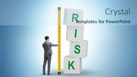  Presentation with risk assessment - Presentation design having risk-measurement-and-assessment-concept background and a sky blue colored foreground