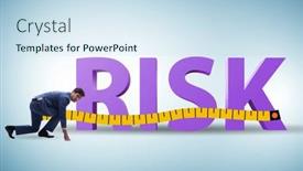  Presentation with risk assessment - PPT theme having risk-measurement-and-assessment-concept background and a sky blue colored foreground