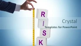  Presentation with risk assessment - Theme with risk-measurement-and-assessment-concept background and a sky blue colored foreground