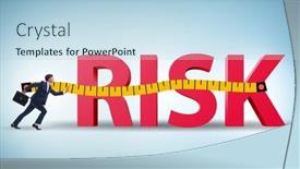  Presentation with risk assessment - Presentation design enhanced with risk-measurement-and-assessment-concept background and a light blue colored foreground