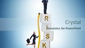  Presentation with risk assessment - Slides featuring risk-measurement-and-assessment-concept background and a sky blue colored foreground
