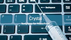  Presentation with computer security - Cool new slide set with risk medical equipment - computer security - syringe backdrop and a teal colored foreground