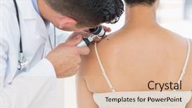  Presentation with clinic - Colorful PPT layouts enhanced with risk medical equipment - male dermatologist examining mole backdrop and a lemonade colored foreground