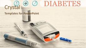  Presentation with diabetes digital - Audience pleasing presentation consisting of risk medical equipment - word diabetes and digital glucometer backdrop and a cream colored foreground