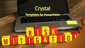  Presentation with risk - Presentation design with risk mitigation written background and a wine colored foreground