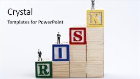  Presentation with risk - Cool new slides with risk word and business man backdrop and a sky blue colored foreground