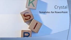  Presentation with risk - Audience pleasing slide deck consisting of risk-word-on-wooden-tile backdrop and a light blue colored foreground