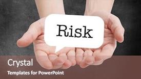  Presentation with risk - PPT theme with risk written on a speechbubble background and a  colored foreground