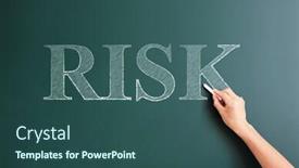  Presentation with risk - Audience pleasing presentation theme consisting of risk written on blackboard backdrop and a ocean colored foreground