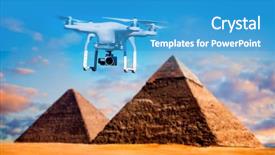  Presentation with hovering - PPT theme enhanced with risk zone - hovering drone that takes pictures background and a teal colored foreground