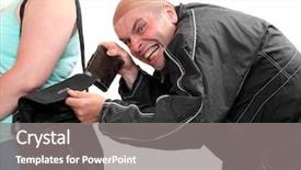  Presentation with insurance - Colorful theme enhanced with risk zone - thief stealing from handbag backdrop and a gray colored foreground