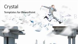  Presentation with gap - Presentation design having jumping over gap in bridge background and a white colored foreground