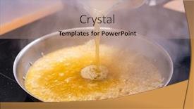  Presentation with cooking - PPT layouts having risotto-cooking-in-hot-pan background and a coral colored foreground