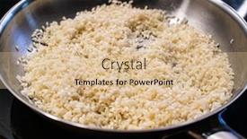  Presentation with cooking - PPT theme featuring risotto-cooking-in-hot-pan background and a lemonade colored foreground