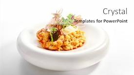  Presentation with thai food - Amazing presentation design having risotto-seafood-with-argentinian-shrimp backdrop and a white colored foreground