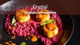  Presentation with beetroot - Cool new PPT layouts with risotto with beetroot and scallops backdrop and a tawny brown colored foreground