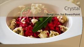 Presentation with feta cheese - Audience pleasing theme consisting of risotto-with-beetroots-and-feta backdrop and a coral colored foreground