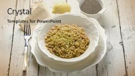  Presentation with black tea - PPT theme with risotto with black tea background and a soft green colored foreground