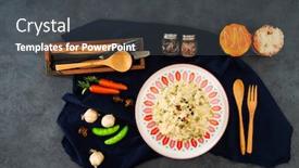  Presentation with peas - Beautiful theme featuring risotto with broccoli peas and lips backdrop and a dark gray colored foreground