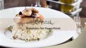  Presentation with duck - Amazing slide deck having risotto-with-duck-and-herbs backdrop and a coral colored foreground