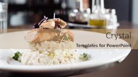  Presentation with duck - Audience pleasing slide deck consisting of risotto-with-duck backdrop and a coral colored foreground