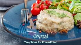  Presentation with chicken - Colorful PPT theme enhanced with risotto with fresh cream salted backdrop and a ocean colored foreground