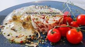  Presentation with cream - PPT theme with risotto-with-fresh-cream-salted background and a light blue colored foreground