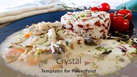  Presentation with cream - Colorful slide set enhanced with risotto-with-fresh-cream-salted backdrop and a coral colored foreground