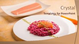  Presentation with nut - Amazing slide set having risotto with fresh salmon and pistachio nut backdrop and a lemonade colored foreground