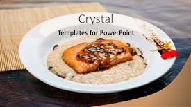  Presentation with passion fruit - Audience pleasing slide set consisting of risotto-with-grilled-salmon-fillet backdrop and a lemonade colored foreground