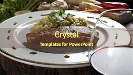  Presentation with meat - Cool new presentation theme with risotto with meat and red backdrop and a  colored foreground