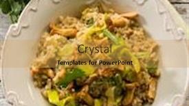  Presentation with mushrooms - Theme enhanced with risotto with mushrooms and leek background and a yellow colored foreground