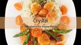  Presentation with black sea - Slide deck having fine dining italian - risotto with pan seared sea background and a yellow colored foreground