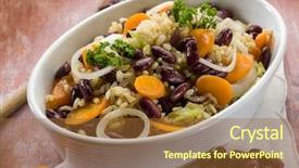  Presentation with red laser beam - Amazing PPT theme having risotto with red beans carrots backdrop and a  colored foreground