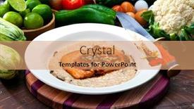  Presentation with passion fruit - Presentation design with risotto-with-salmon-fillet background and a coral colored foreground