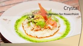  Presentation with salmon fish - PPT layouts consisting of risotto with salmon fish and rice background and a coral colored foreground