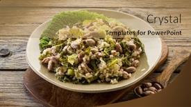 Presentation with vegetarian - Slides consisting of risotto-with-savoy-cabbage background and a coral colored foreground